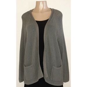 J Jill Taupe Cardigan Sweater Size L